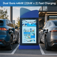 Nouveau chargeur de véhicule électrique numérique AC 44 kW Type 2, boîtier métallique IP54 CE RFID WiFi OCPP1.6 380V pour parking