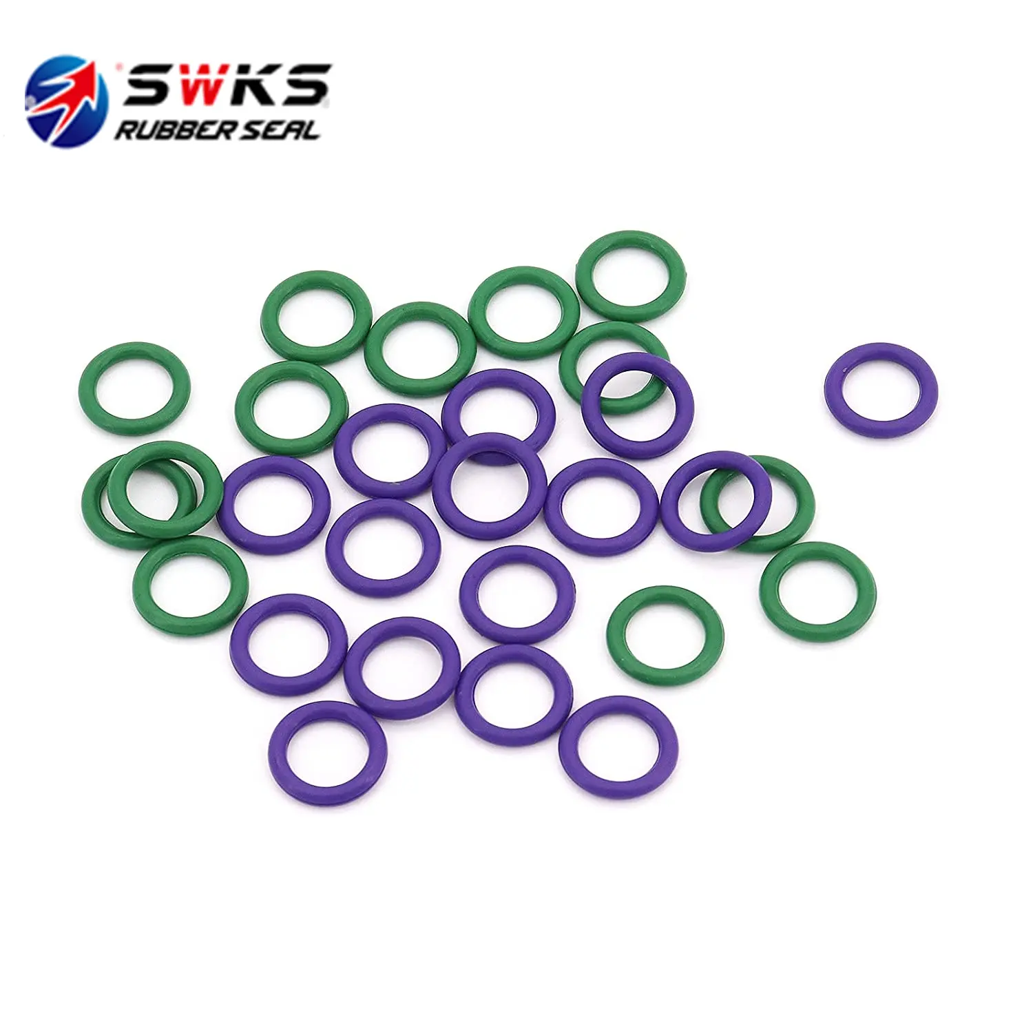 Juego <span class=keywords><strong>surtido</strong></span> de juntas tóricas de goma, juntas tóricas de sellado, arandela, juntas tóricas de goma verde y púrpura, Kit de herramientas, anillos de silicona personalizados