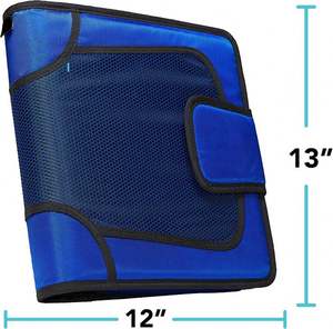 BSCI Zipper <b>Binder</b> 2 Inch 3 <b>Ring</b> <b>Binder</b> with Shoulder Strap Trapper Keeper Multi-Pockets Free Sample Made of Durable Polyester - Product Image 3