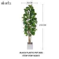 OH ARTS Faux Ficus Lyrata, Arbre Artificiel Bonsaï, Ficus Lyrata Artificiel, Arbre de Figuier d'Intérieur, Produits pour Jardin et Serre