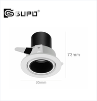 GUPO Kap Lampu Aluminium Ukuran Lubang Potong 75Mm untuk GU5.3 MR16 GU10 Lampu Sorot LED Hotel Bingkai Lubang Pin Anti Silau