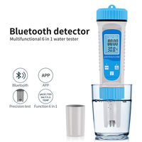Testeur de qualité de l'eau intelligent Bluetooth Tuya APP 6 en 1 pH EC TDS SALT SG TEMP, compteur numérique pour la maison, la piscine, l'aquarium