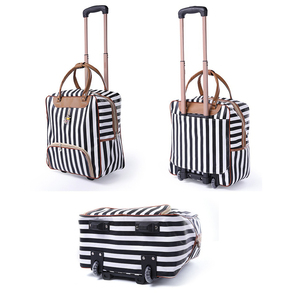 Bolsa <span class=keywords><strong>de</strong></span> <span class=keywords><strong>Viaje</strong></span> <span class=keywords><strong>con</strong></span> <span class=keywords><strong>Ruedas</strong></span>, Impermeable, <span class=keywords><strong>de</strong></span> PU <span class=keywords><strong>con</strong></span> Rayas, Nueva 2024, Bolsa <span class=keywords><strong>de</strong></span> Mano Tipo Trolley para Mujer - Product Image 2