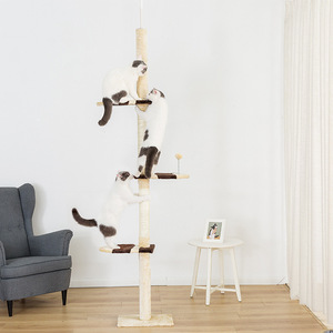 Grande tour à <span class=keywords><strong>chat</strong></span> XXL de luxe moderne <span class=keywords><strong>arbre</strong></span> à <span class=keywords><strong>chat</strong></span> de luxe avec bois sisal lin papier jouets carton emballage inclus - Product Image 2