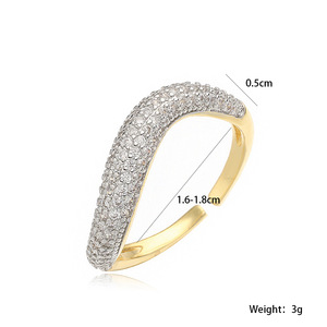 Anello di zircone in oro 18K di lusso in rame di lusso di moda placcato per donne dal Design unico con regalo Souvenir di fascia alta - Product Image 4