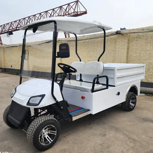 Carrinho utilitário de golfe 4 lugares com alumínio com caixa de carga carrinho elétrico utilitário de golfe com cama de carga