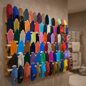Chaussures en daim synthétique coloré à bout pointu, légères, avec broderie florale, pour toutes les saisons, à porter en intérieur - Product Image 4