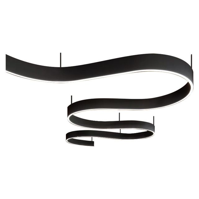 Creative Architectural Grade Aluminum LED Linear Curved Linkable Pendant Lamp Welding 3-Year Warranty Customized for Office