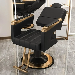 Sillón de Peluquería Semi-Reclinable Ajustable para Estilismo, Sillón de Salón de Lujo Moderno en Cuero PU Resistente - Product Image 5