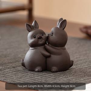 Vente en gros directe d'usine, animal de compagnie en thé Zisha Rabbit, or brut, accessoire de thé mignon et nourrissant avec une signification inégalée - Product Image 6