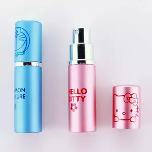 Botella de perfume esmerilada de alta seguridad, mini botella de vapor de perfume rosa de 10ml de capacidad