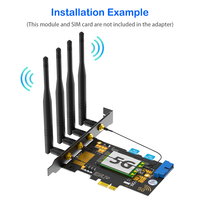 Clé M.2 B USB3.0 PCI-E 1X sans fil 5G double emplacements SIM 4 antennes adaptateur de bureau dispositif de mise en réseau