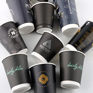 Custom Printed Logo Coffee Shop Branded Takeaway Cardboard <strong>Cups</strong> 16 12oz Single Double Wall Disposable Coffee <strong>Paper</strong> <strong>Cups</strong> With Lid - Product Image 5