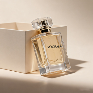 Custom Logo 30ml 50ml 100ml Clear <strong>Square</strong> Perfume Bottles with Lid Fragrance Bottle Gift Box Packaging Polished <strong>Glass</strong> - Product Image 4