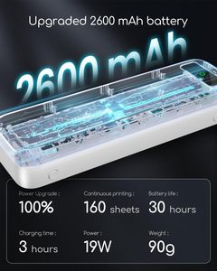 Xách tay máy in nhiệt xách tay máy in không dây cho du lịch nhỏ inkless Máy in di động cho điện thoại máy tính xách tay - Product Image 3