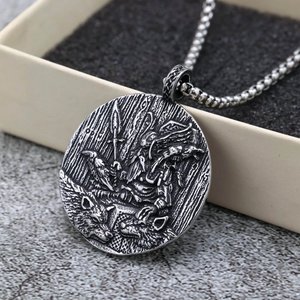 Yunnique-collar con colgante unisex de acero inoxidable Vintage, diseño de Dios vikingo Odín, forma de animal, joyería de regalo - Product Image 2