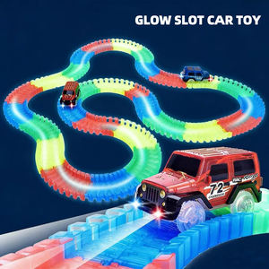 Juguete de Coches de Slot Eléctricos Luminosos DIY, Vehículos de Pista de Alta Velocidad para Ensamblar - Product Image 1