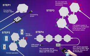 Sept couleurs nouvelle télécommande LED lampe quantique hexagonale lampe de maison intelligente pour <span class=keywords><strong>studio</strong></span> de danse de salle de jeux - Product Image 6