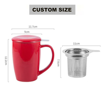 Passoire à thé en céramique 17Oz personnalisée plus grande tasse infuseur couvercle filtre à thé personnalisé tasses simples produit d'impression en céramique