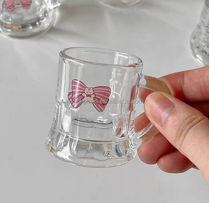 Logo personnalisé petite chope à bière 2oz mini <span class=keywords><strong>verre</strong></span> à liqueur avec poignée tasses en <span class=keywords><strong>verre</strong></span> pour café expresso verres à boire verres à café - Product Image 4
