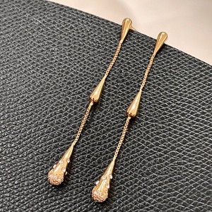 Boucles d'oreilles pendantes en or double goutte d'eau style Rachel Green avec perle d'eau douce, boucles d'oreilles longues de luxe pour femmes - Product Image 3