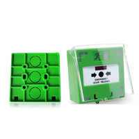 Bouton de déverrouillage d'urgence réinitialisable pour porte de sortie, avec alarme incendie par bris de verre, LED et cache de protection