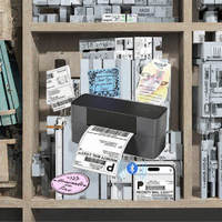 Mesin Pencetak Label Pengiriman Termal Nirkabel Pembuat Label Barcode