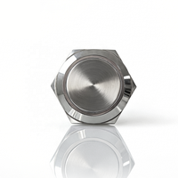 Bouton-poussoir électronique momentané en acier inoxydable à tête ronde haute, entièrement éclairé, 1NO, IP65, 12V/24V, 22mm, pour klaxon de voiture/démarrage