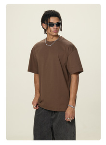 تي شيرت رجالي عصري بتصميم جديد وجودة عالية من ماركة مشهورة، فضفاض وعصري، مخصص للرياضة والاستخدام اليومي، مصنوع من القطن 100٪، مقاس كبير - Product Image 5