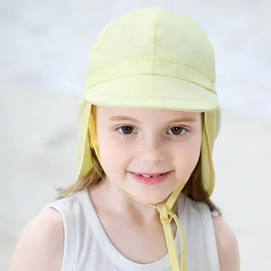 Personalizado verano playa Anti uv UPF 50 + protección solar cuello cubierta solapa bebé niño pequeño sombrero para el sol
