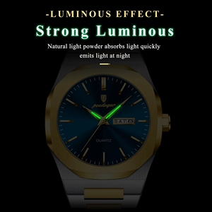 POEDAGAR 825 in <span class=keywords><strong>acciaio</strong></span> inox moda sport orologio da polso da <span class=keywords><strong>uomo</strong></span> al quarzo di lusso Casual <span class=keywords><strong>uomo</strong></span> impermeabile luminoso settimana orologio da <span class=keywords><strong>uomo</strong></span> - Product Image 4