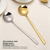 Großhandel Gold Silber Edelstahl Kleine Runde Kaffee-Dessert-Rührlöffel für Café Hotel Restaurant