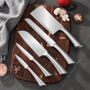 Juego de 8 Cuchillos de Cocina de Metal con Patrón de Puntos, Base Giratoria Lazy Susan, Cuchillo para Picar, Rebanar y Cocinar - Product Image 2
