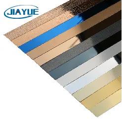 Striscia decorativa in acciaio inox spazzolato in metallo oro specchio strisce di piastrelle piatte profilo per mobili con adesivo