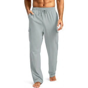 Men's <b>Lightweight</b> Breathable Sweatpants Elastic Waist Drawstring Solid Color Casual <b>Joggers</b> With Side Pockets Summer Wear - Product Image 1