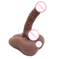 Torso Masculino Realista Negro 3D con Pene Largo, Muñeco Sexual de Medio Cuerpo con Dildo Grande, Juguetes Eróticos para Hombres, Mujeres y Gays, Productos para Adultos