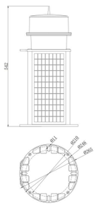Sorgente verde 6-12NM lanterna marina solare 360 ° visibilità 80 m/s modalità di luce 350 a prova di vento per piattaforme petrolifere - Product Image 4