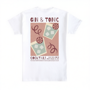 Camiseta Gin & Tonic Cocktail blanca, fabricada en Londres, camiseta promocional - Product Image 2