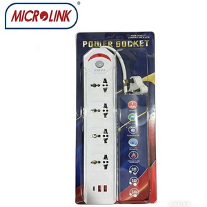 Regleta de alimentación universal de 5 tomas con 2 USB tipo A y 1 USB tipo C, cable de cobre, enchufe <span class=keywords><strong>EU</strong></span>/UK/US, 3-4-5 vías, extensión de enchufe - Product Image 2