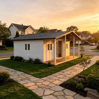 Maison pliante extensible à double aile personnalisée, préfabriquée, modulaire, portable, pour le camping et l'hôtellerie