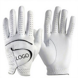 Gants de golf en cuir véritable blancs imperméables avec accents turquoise, paume respirante, unisexe, résistants à la transpiration, boucle professionnelle - Product Image 4