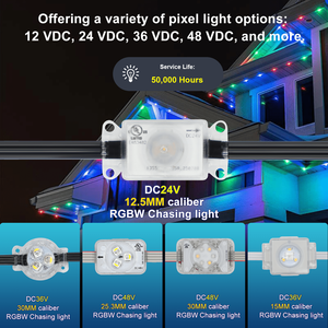 Gouly уличные постоянные светодиодные пиксельные огни 24 В RGBW с алюминиевой дорожкой IP68 умное управление для рождественской установки освещения - Product Image 6