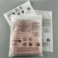 Sac à fermeture éclair givré en LDPE recyclable et écologique avec logo personnalisé imprimé pour l'emballage de vêtements, t-shirts, vêtements, sacs à fermeture éclair