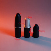 Contenants de baume à lèvres et de rouge à lèvres en plastique noir mat argenté, forme balle, capacité 5g, personnalisables, mignons, très demandés