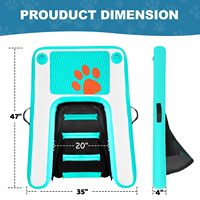 Rampe aquatique gonflable pour chien, pont flottant, 200 LBS, échelle antidérapante pour animaux de compagnie, rampe d'entrée sécurisée pour chien nageur avec escalier stable pour chien
