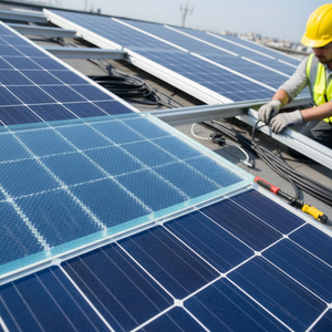 Panneau de verre solaire prismatique trempé ultra-clair à faible teneur en fer, à haute transmission, 3,2 mm 4 mm, à motif texturé - Product Image 1