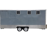 Gris 16ft Commercial Food Van Concession Street Mobile Food Trailer Entièrement Équipé Taco Hot Dogs Café Hamburger BBQ Traiteur