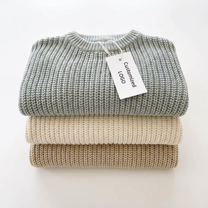 Maglione in maglia grossa personalizzato OEM per neonati e bambini, pullover oversize in maglia grossa per neonati, maglieria a tinta unita per bambini piccoli - Product Image 2