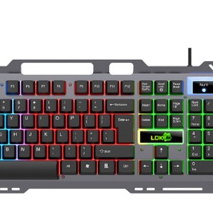 Gaming <b>Keyboard</b> <b>Mouse</b> <b>Combo</b> 104 Keys RGB Backlit Metal Surface Wired With Multimedia Keys English Layout - Product Image 1