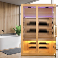 Baignoires de massage infrarouges électriques KLAFIN en bois massif de pruche canadienne, pour intérieur/extérieur, avec sauna japonais, idéales pour les villas